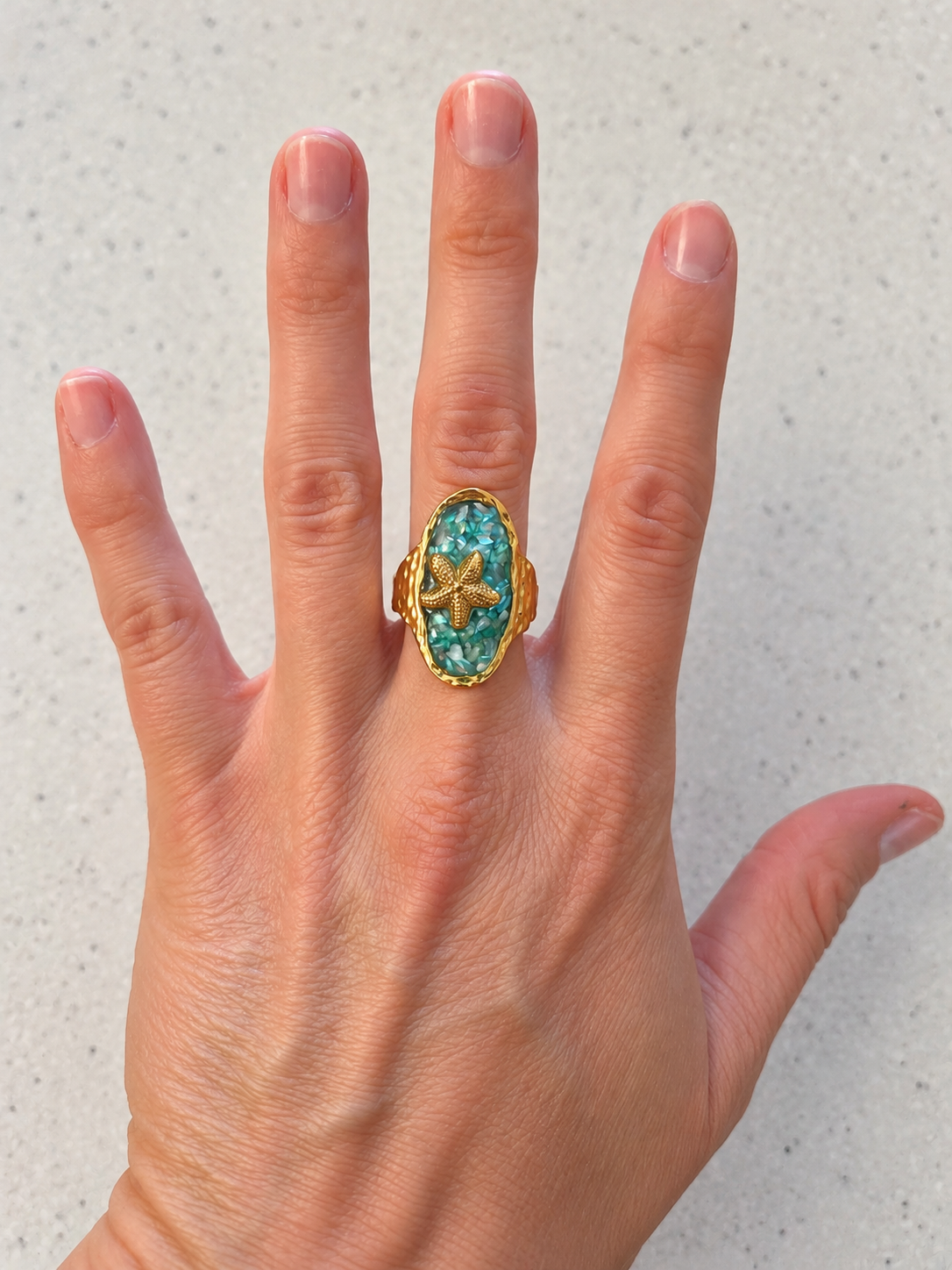 Sandy Tide Starfish Ring