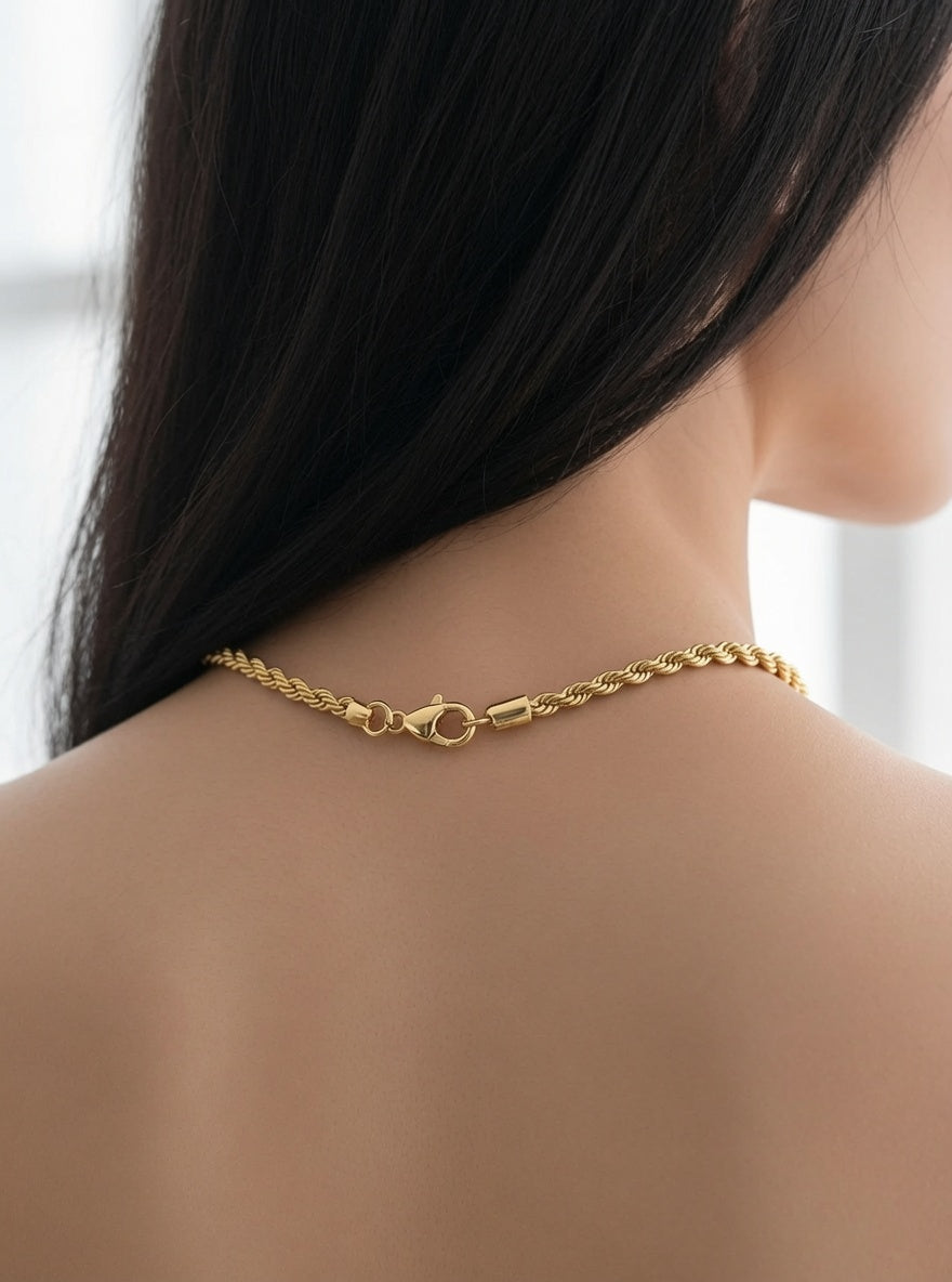 18K Gold PVD Rope Chain Necklace