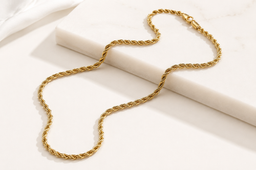 18K Gold PVD Rope Chain Necklace