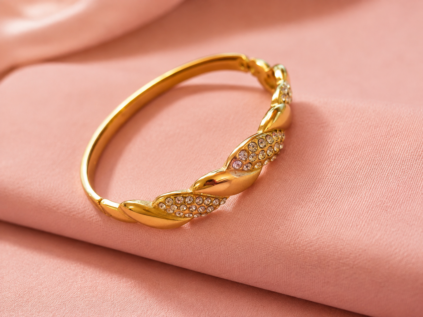 Golden Tide Crystal Bangle