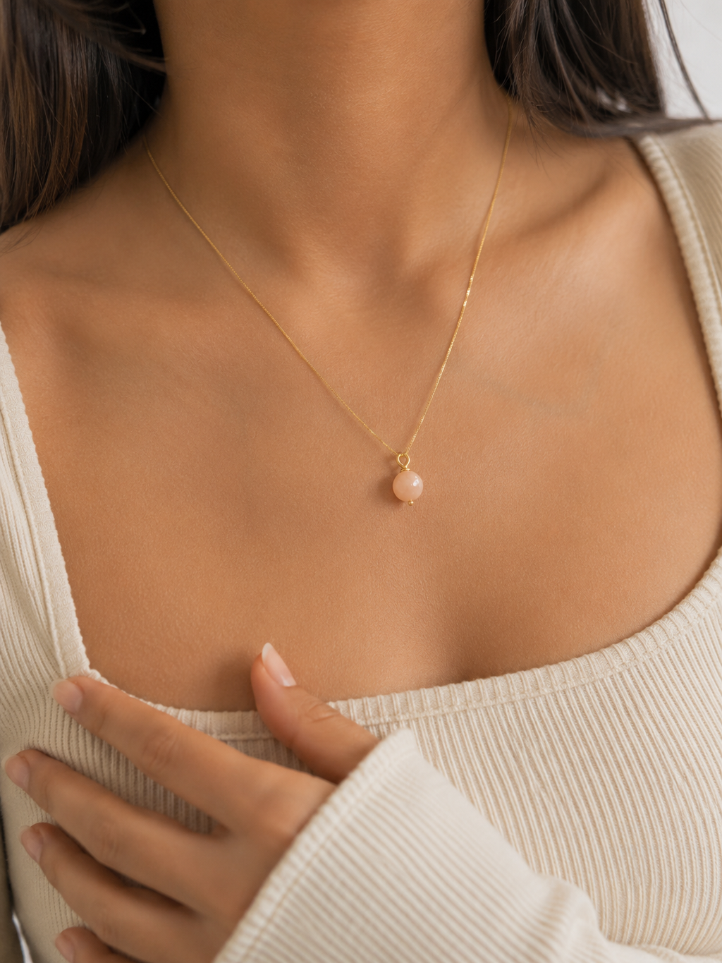 The Eden Peach Jade Necklace