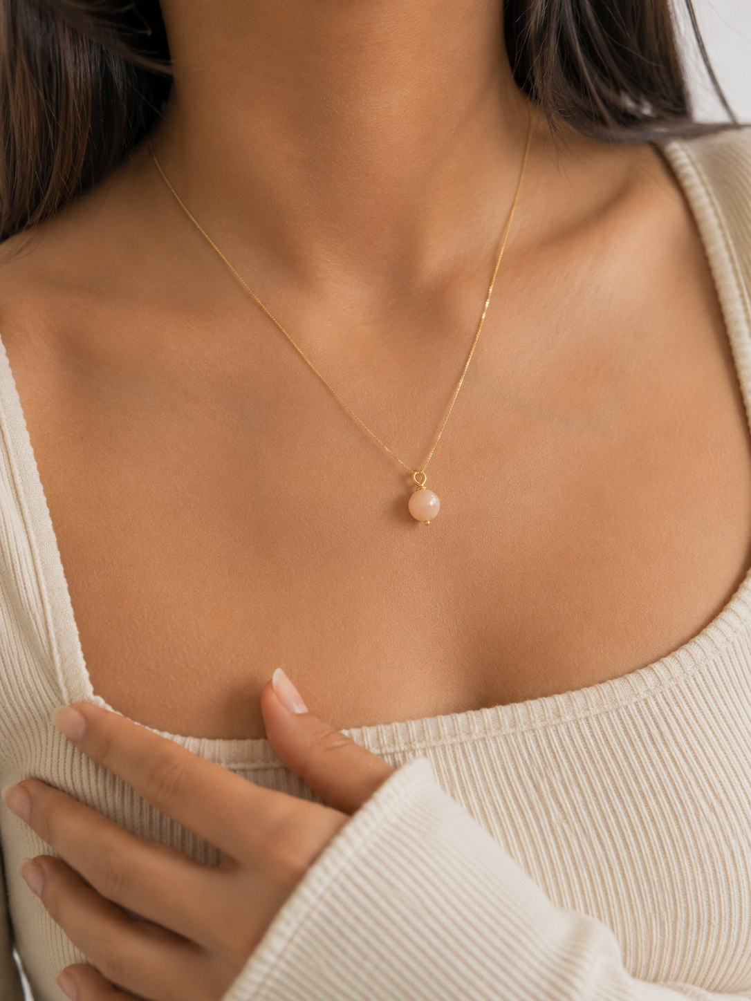 The Eden Peach Jade Necklace