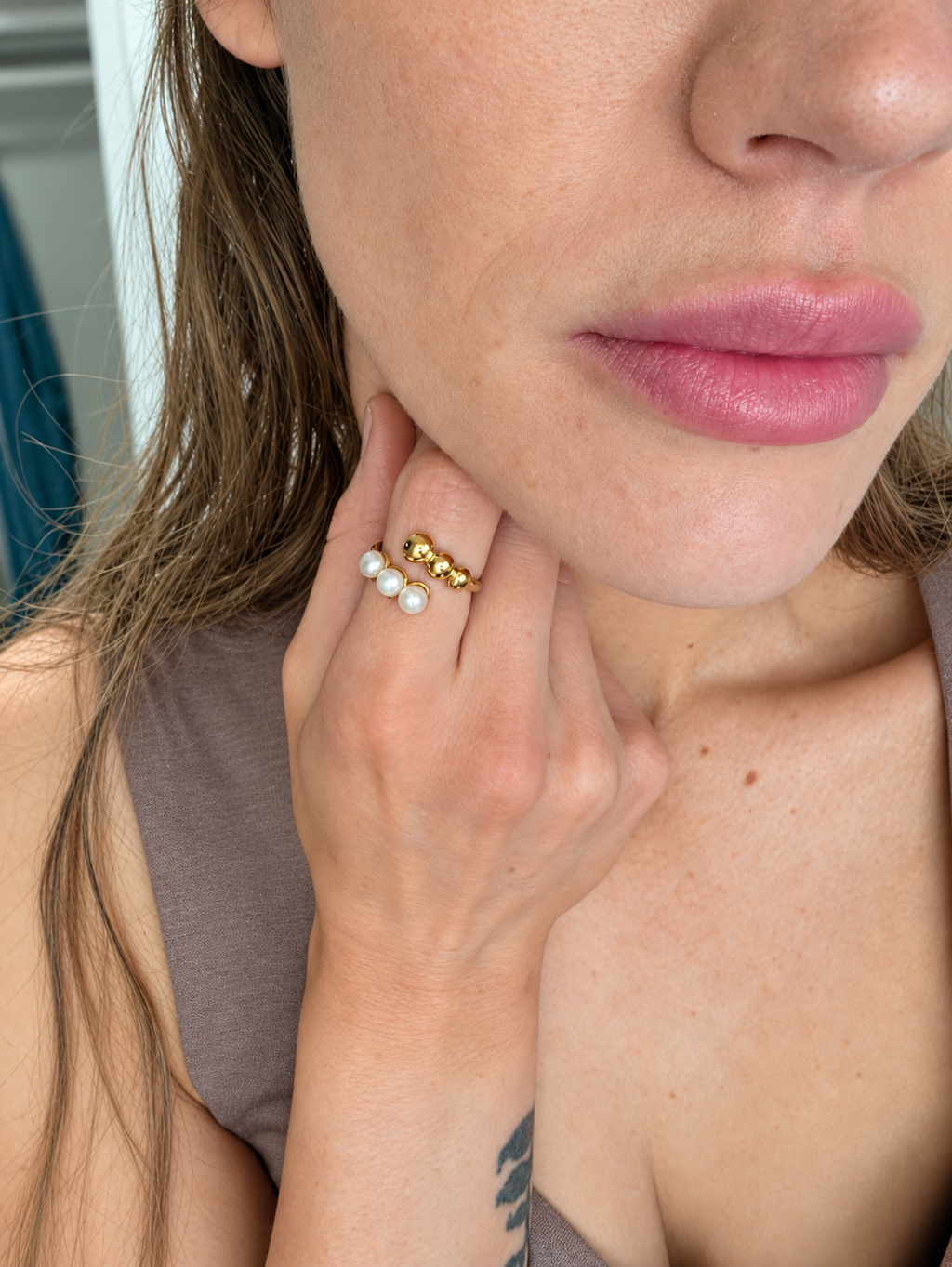 Sun-Drenched Pearl Ring