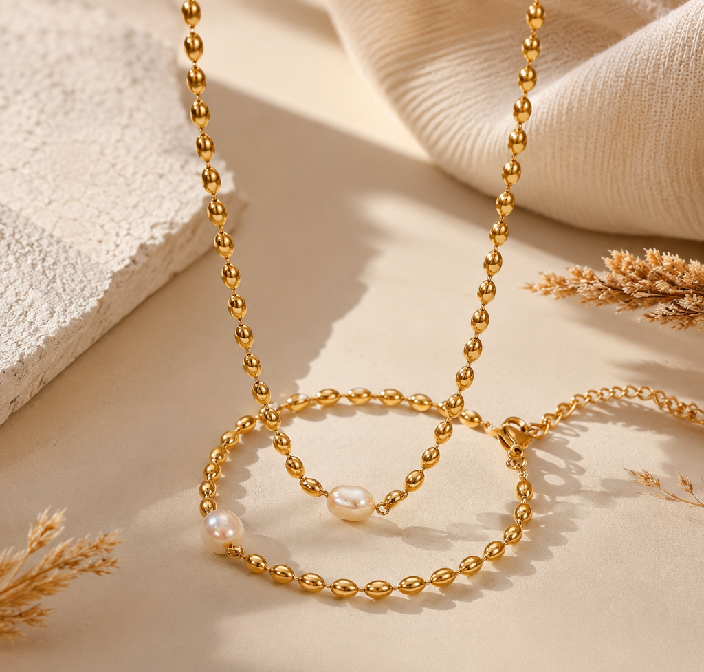 Golden Tide Pearl Necklace