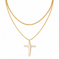 Heavenly Tides Pearl Cross Necklace