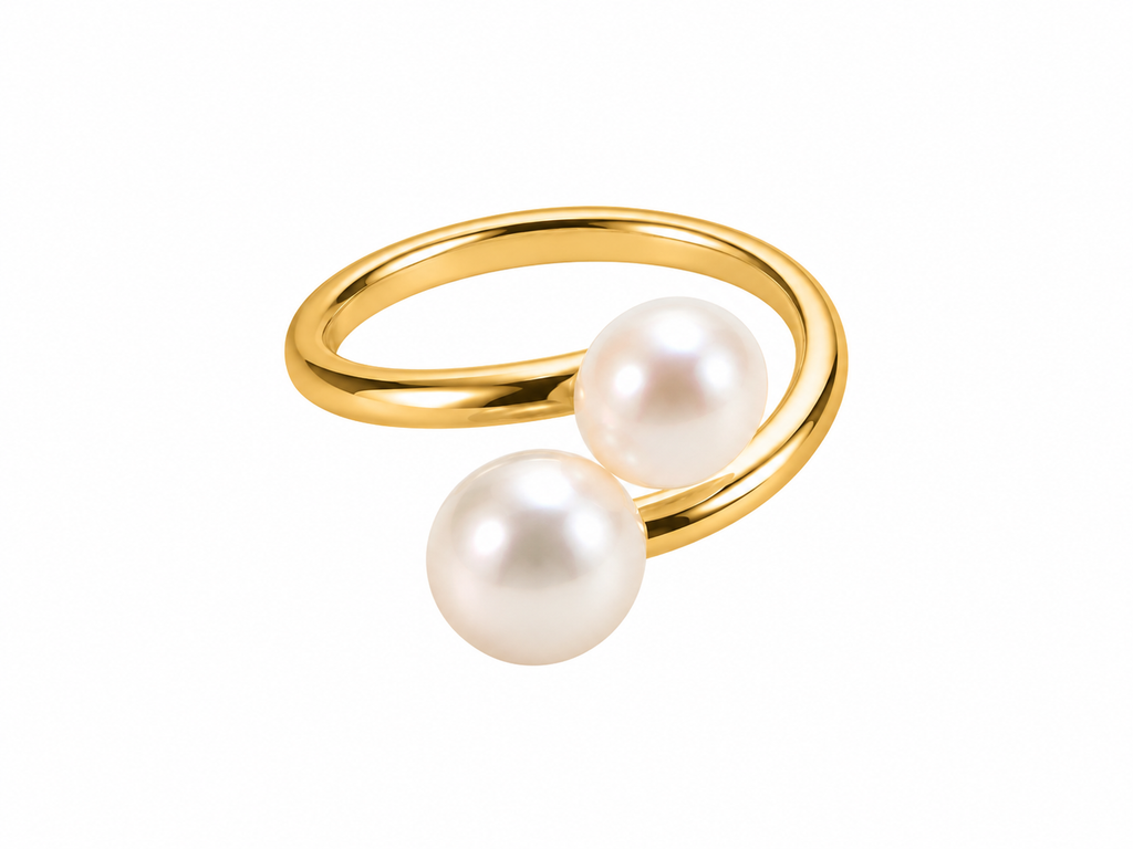 Twin Tides Pearl Ring