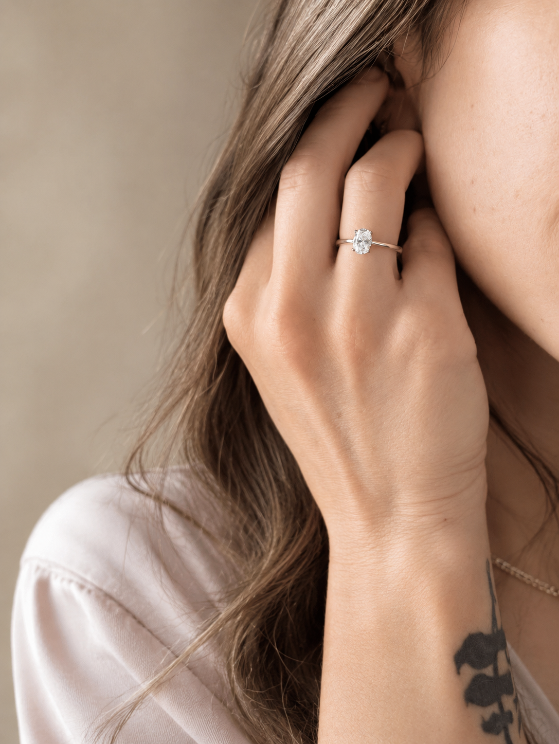 The Luna Oval Moissanite Ring