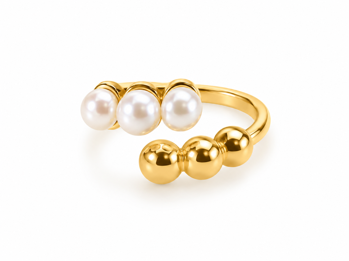 Sun-Drenched Pearl Ring
