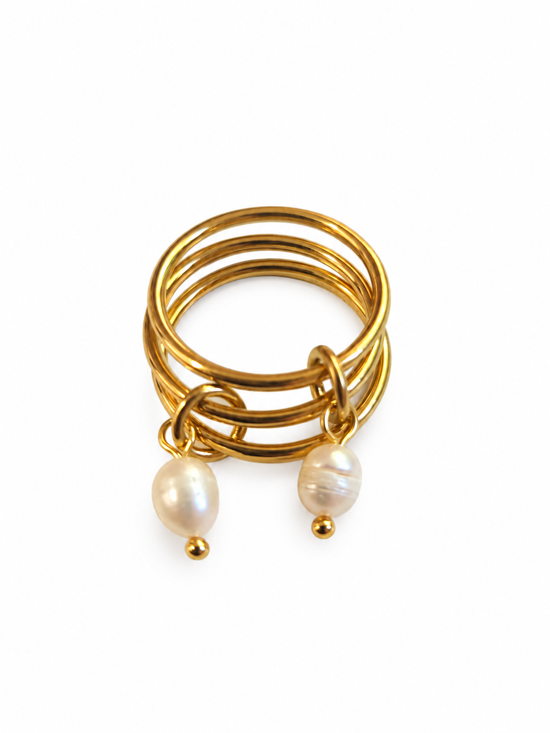 Tidal Embrace Freshwater Pearl Stacking Ring