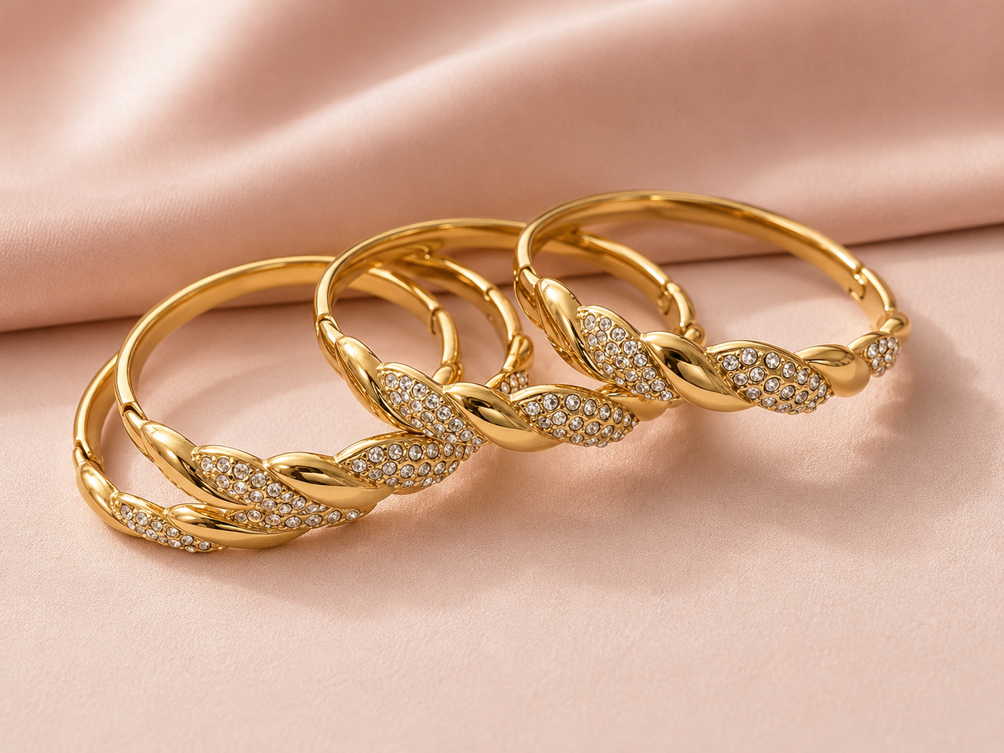 Golden Tide Crystal Bangle