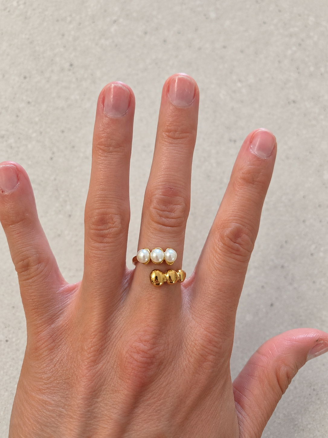 Sun-Drenched Pearl Ring