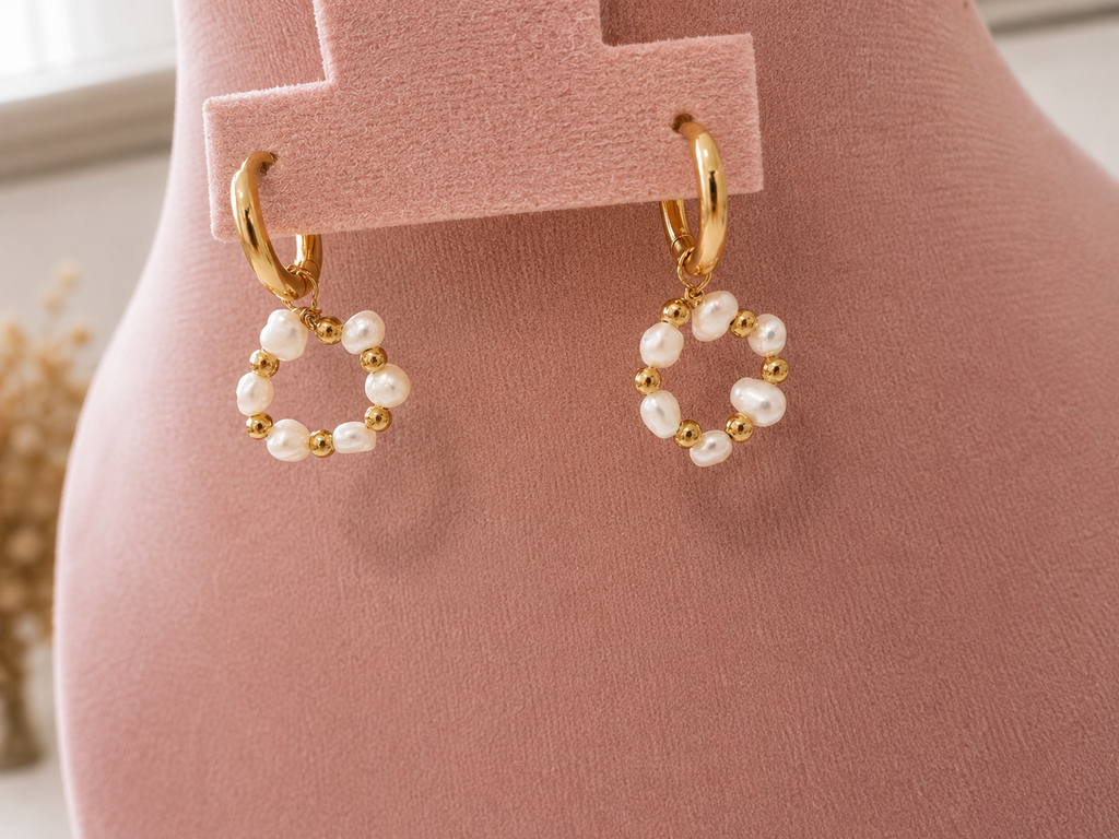 Pearl Halo Hoops