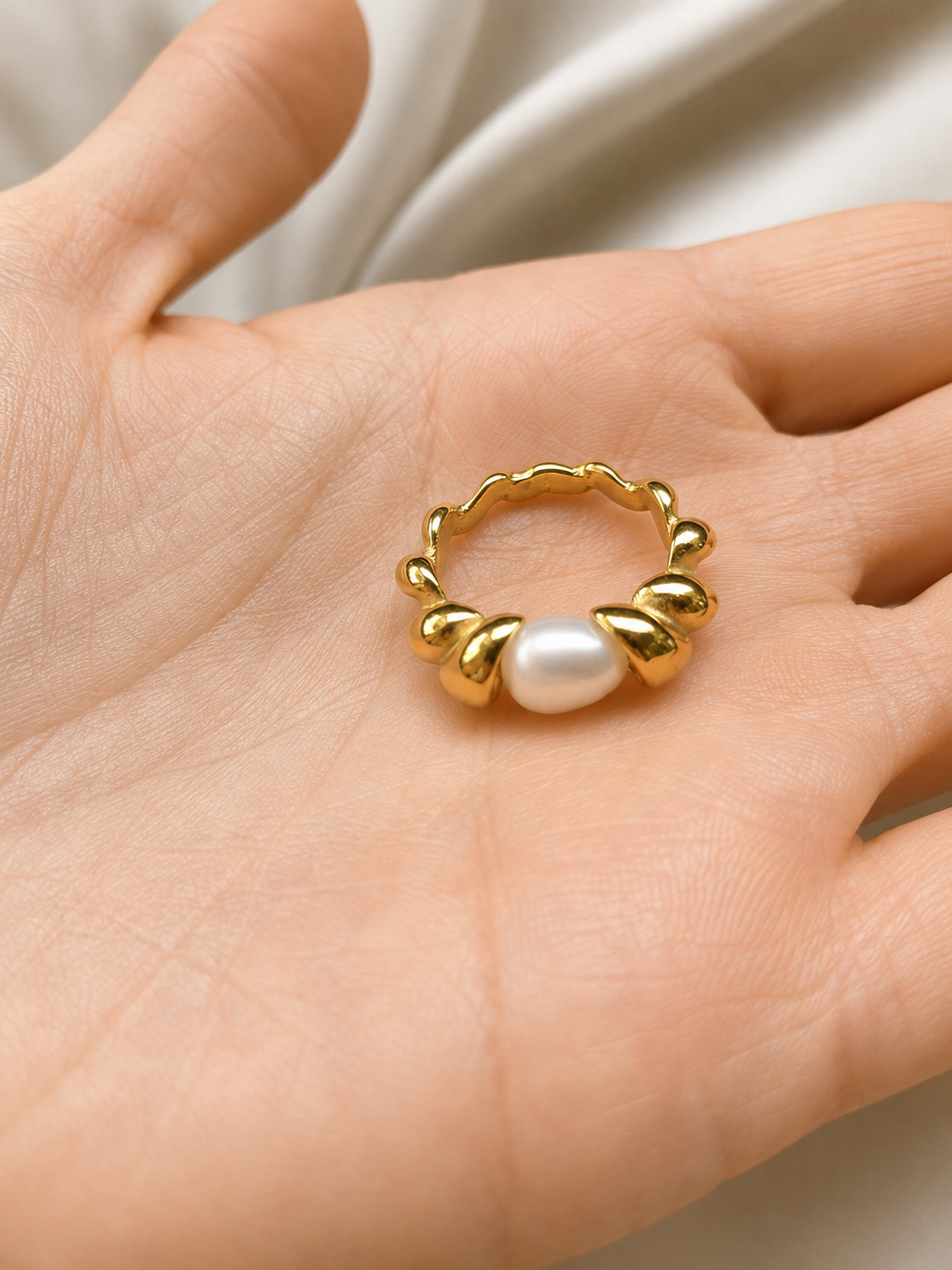 Sunlit Pearl Ring