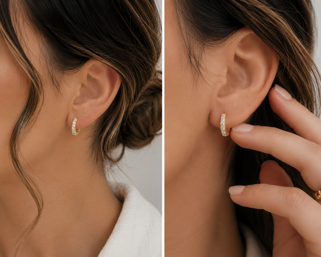 Heirloom Huggie Hoop Earrings