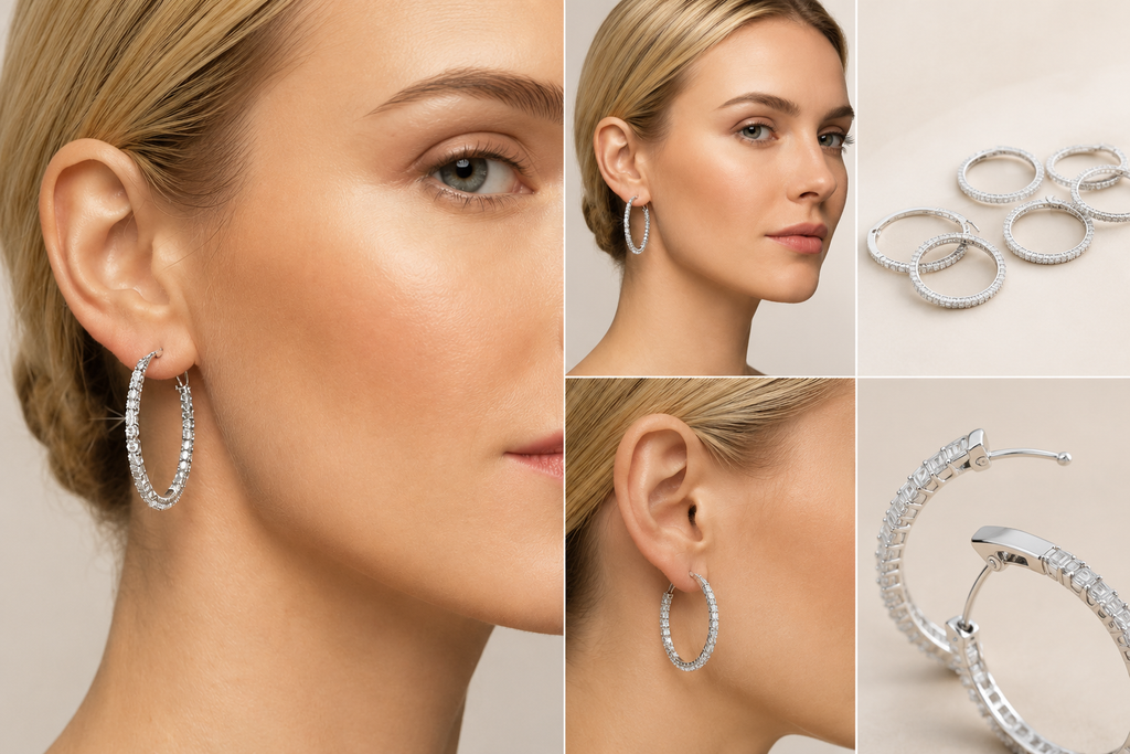 Starlight Moissanite Hoop Earrings