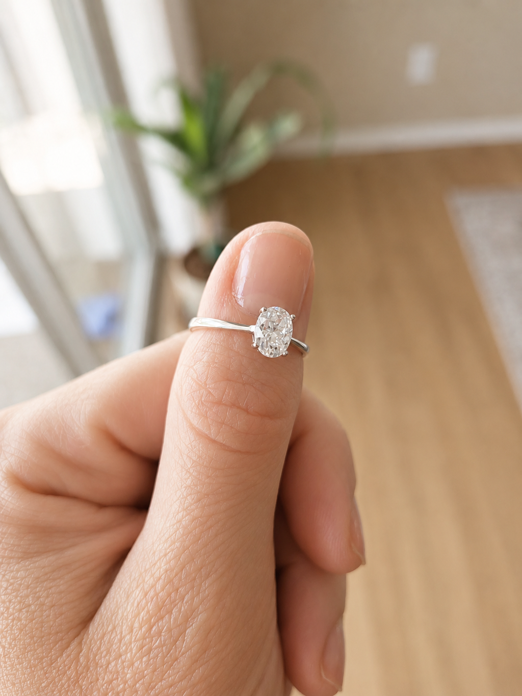 The Luna Oval Moissanite Ring