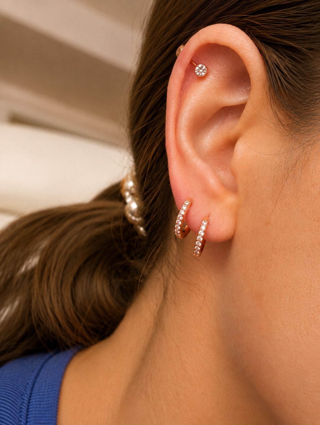 Heirloom Huggie Hoop Earrings