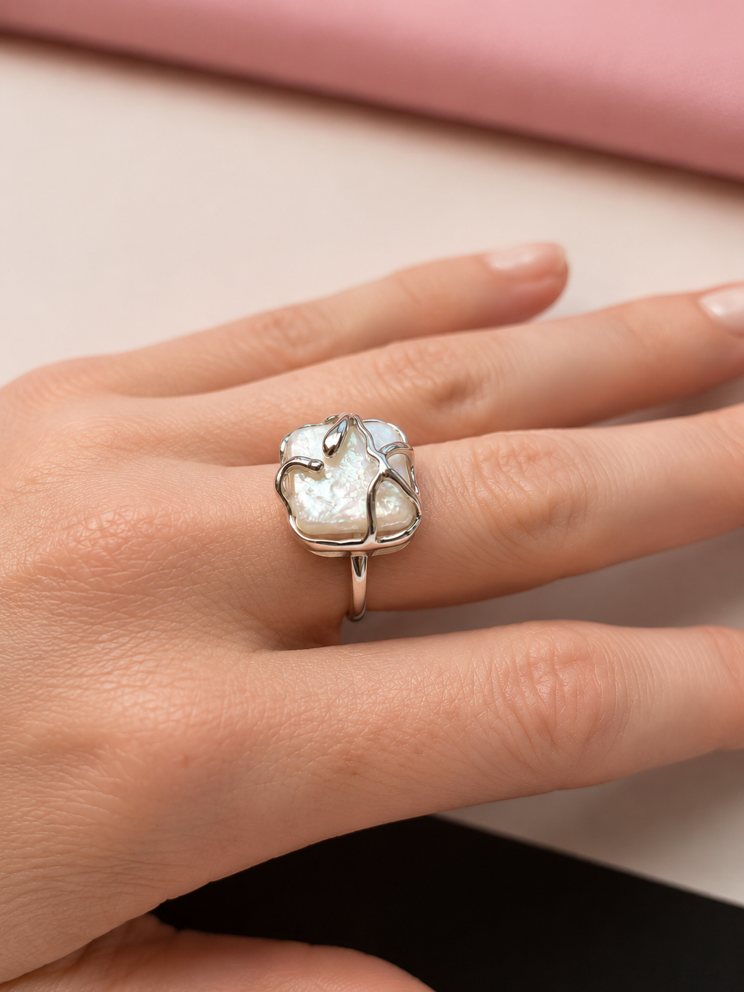 The Selene Baroque Pearl Ring