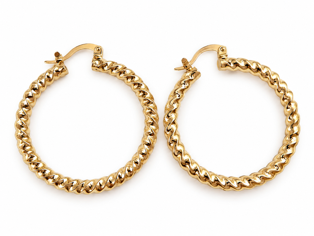 Golden Hour Twisted Hoops