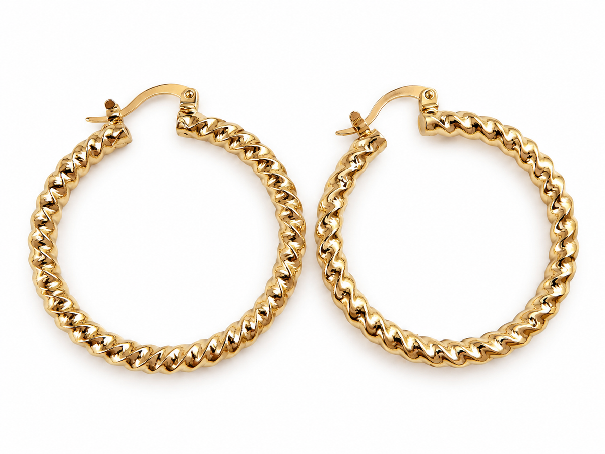 Golden Hour Twisted Hoops