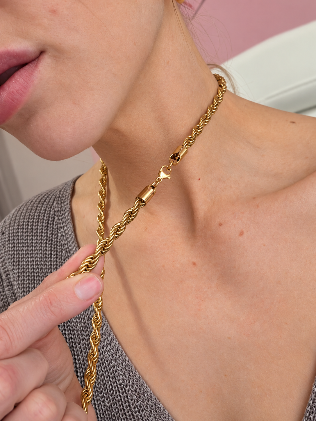 Three- Fold Cord Chain Necklace