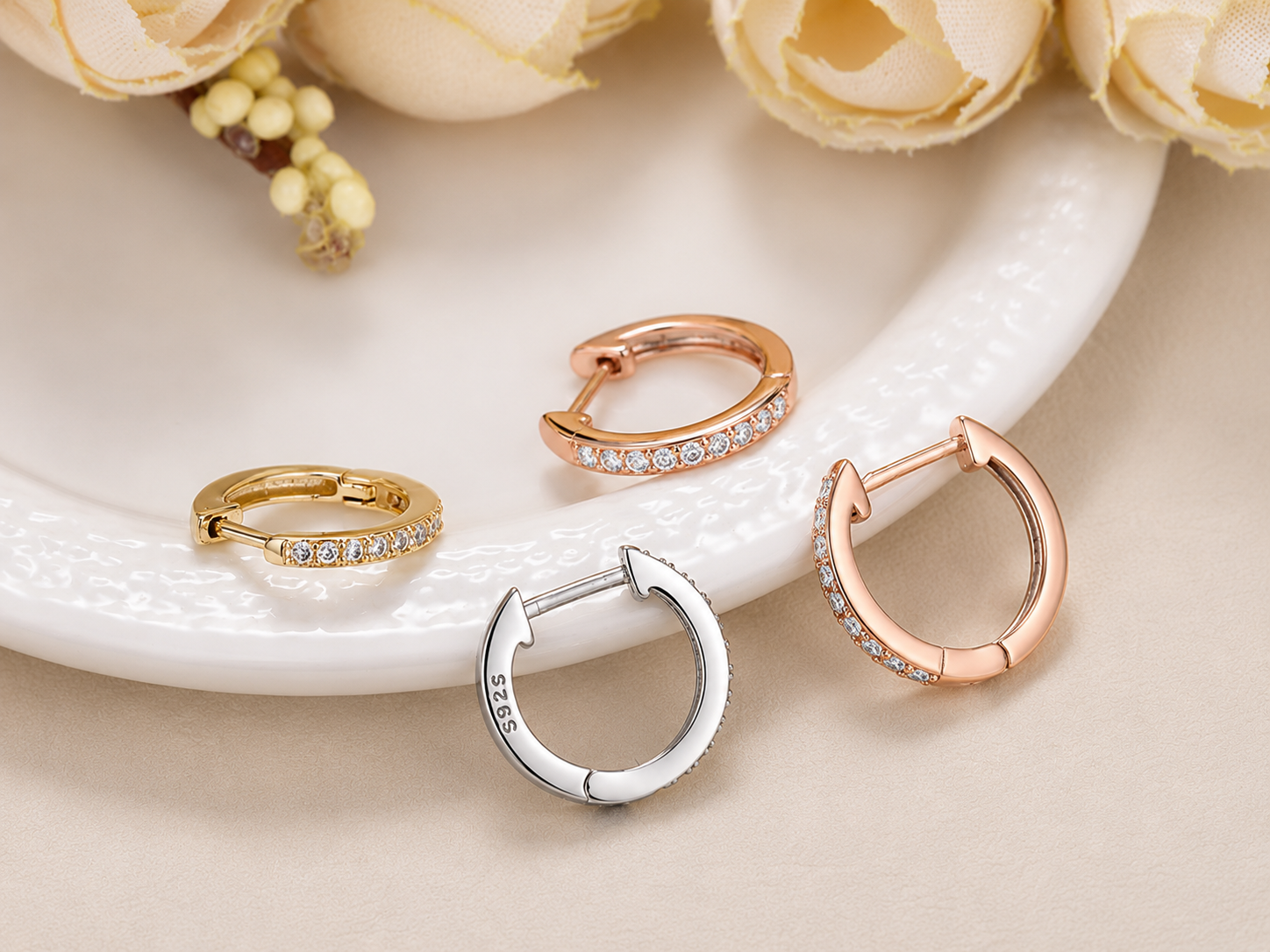 Heirloom Huggie Hoop Earrings