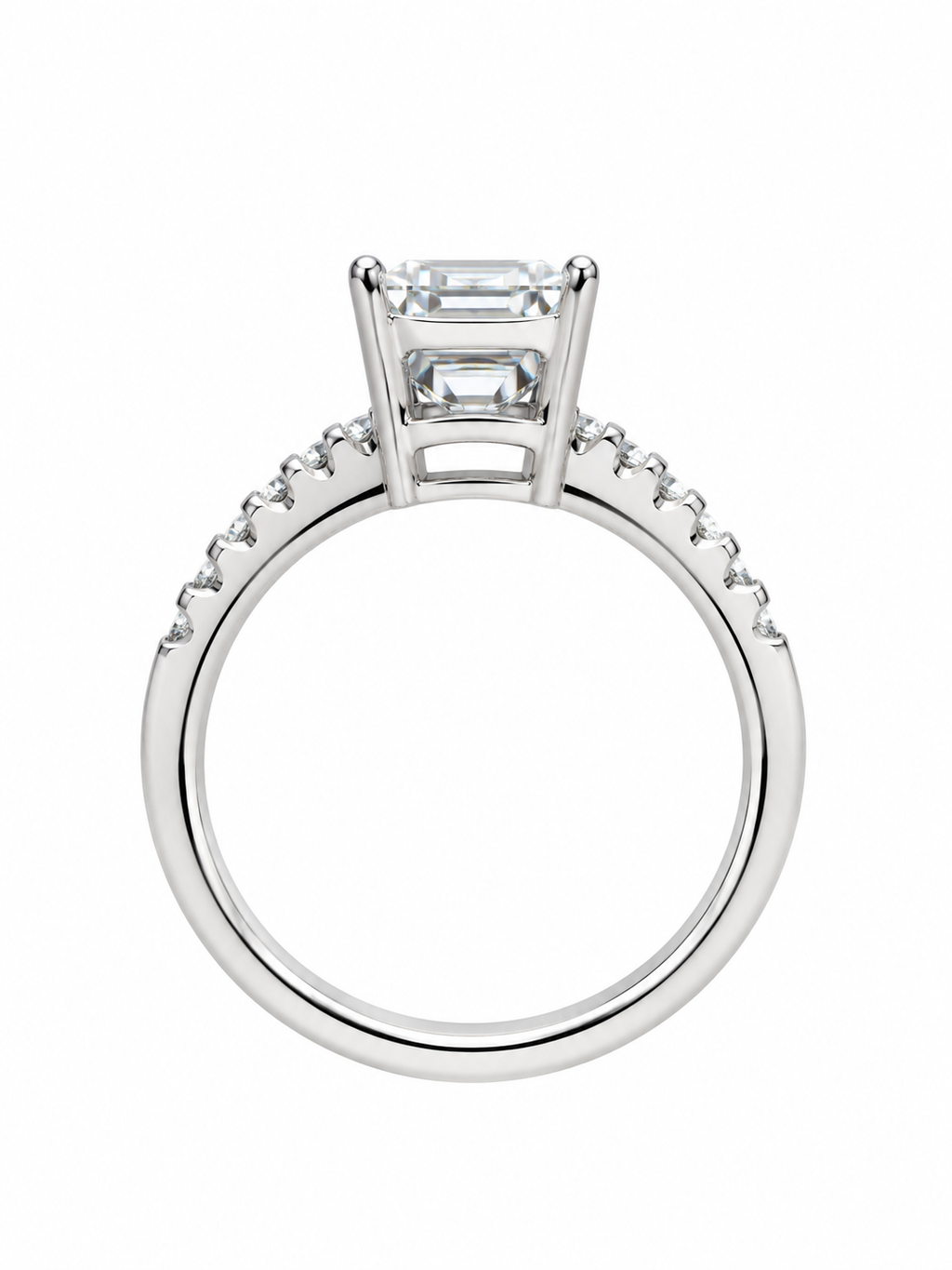 The Windsor Ring| Emerald Cut Moissanite & Sterling Silver