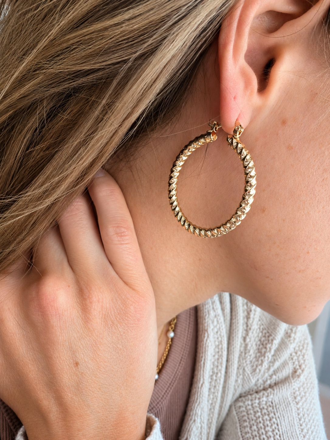Golden Hour Twisted Hoops