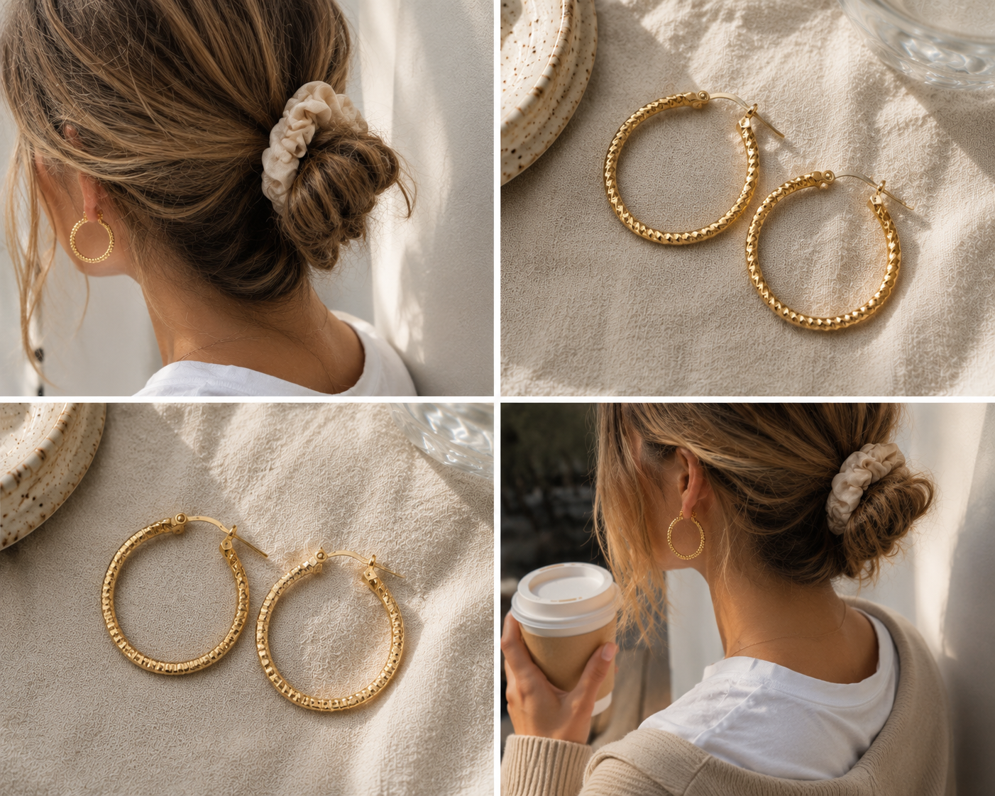 Golden Hour Twisted Hoops