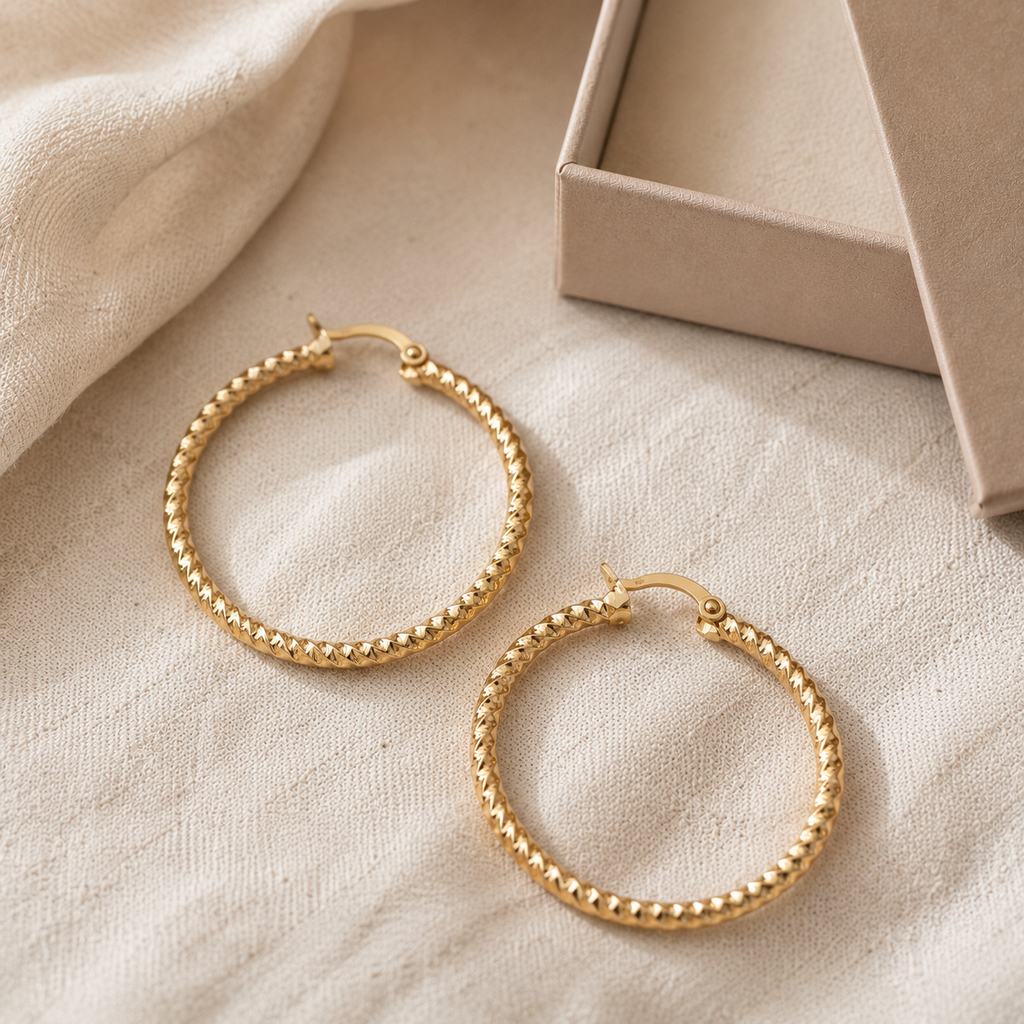 Golden Hour Twisted Hoops