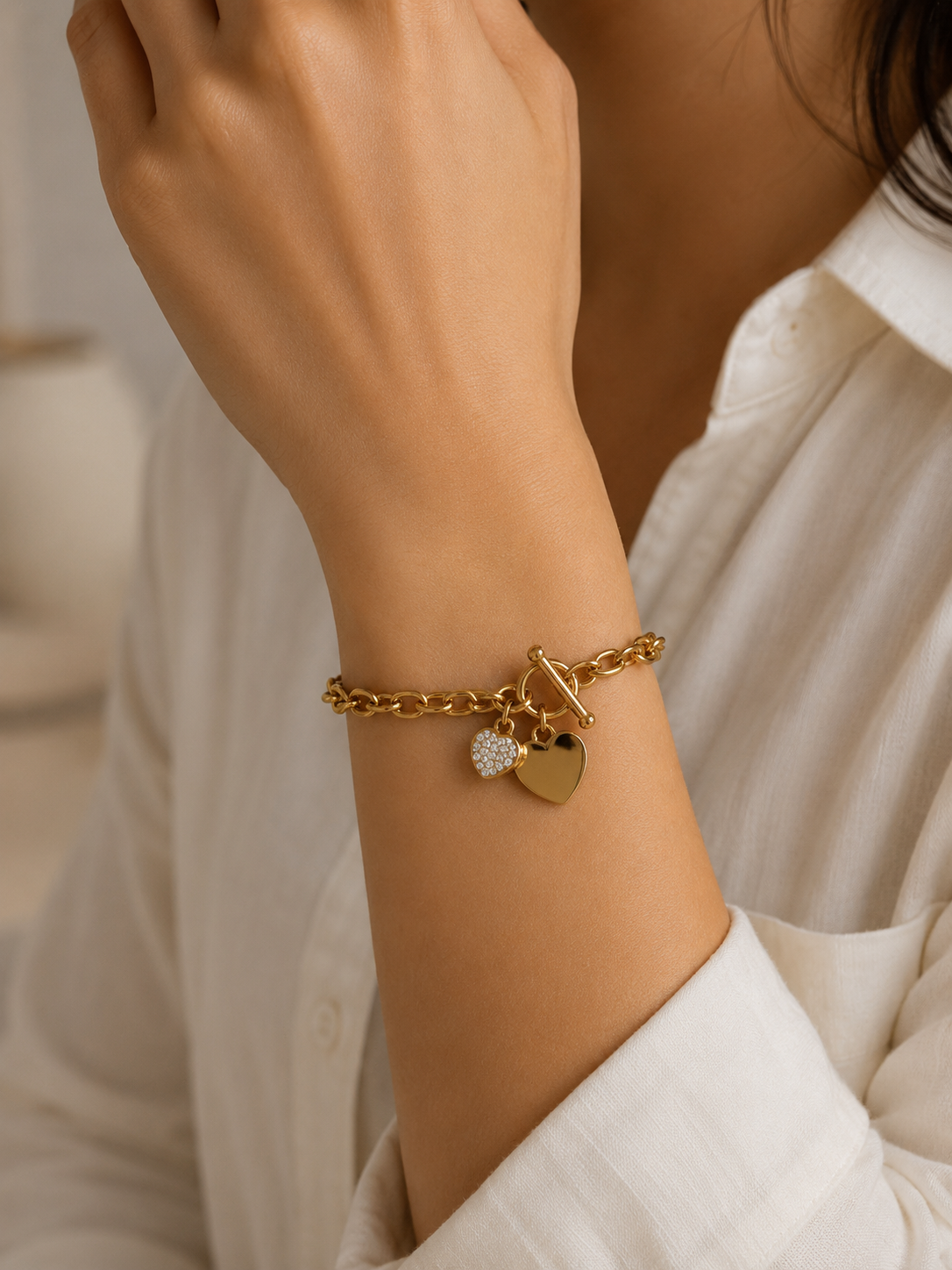 Gold Ever After Heart Bracelet