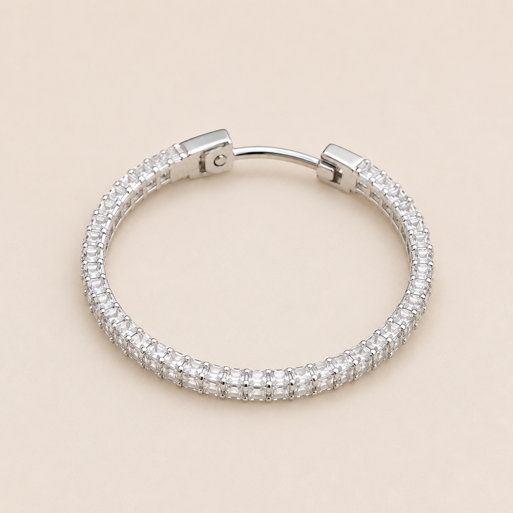 Starlight Moissanite Hoop Earrings