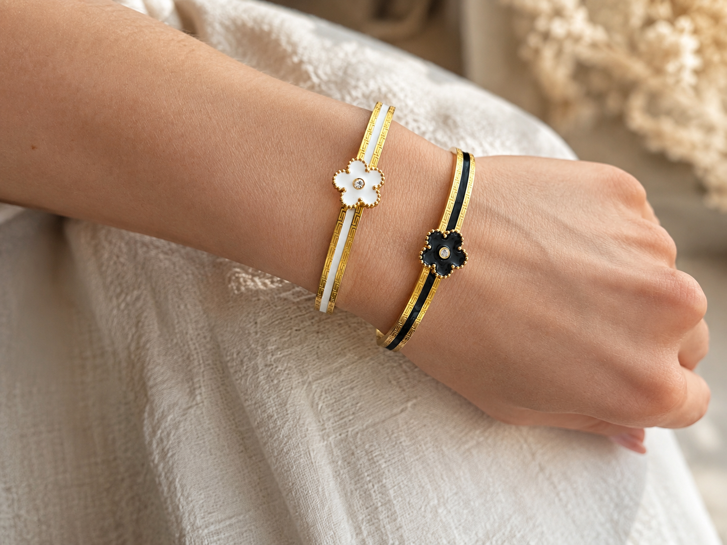 Midnight Clover Bangle