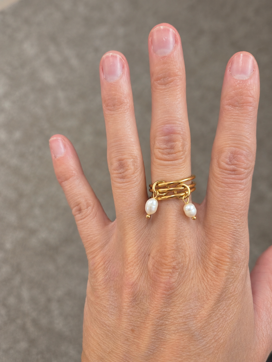 Tidal Embrace Freshwater Pearl Stacking Ring
