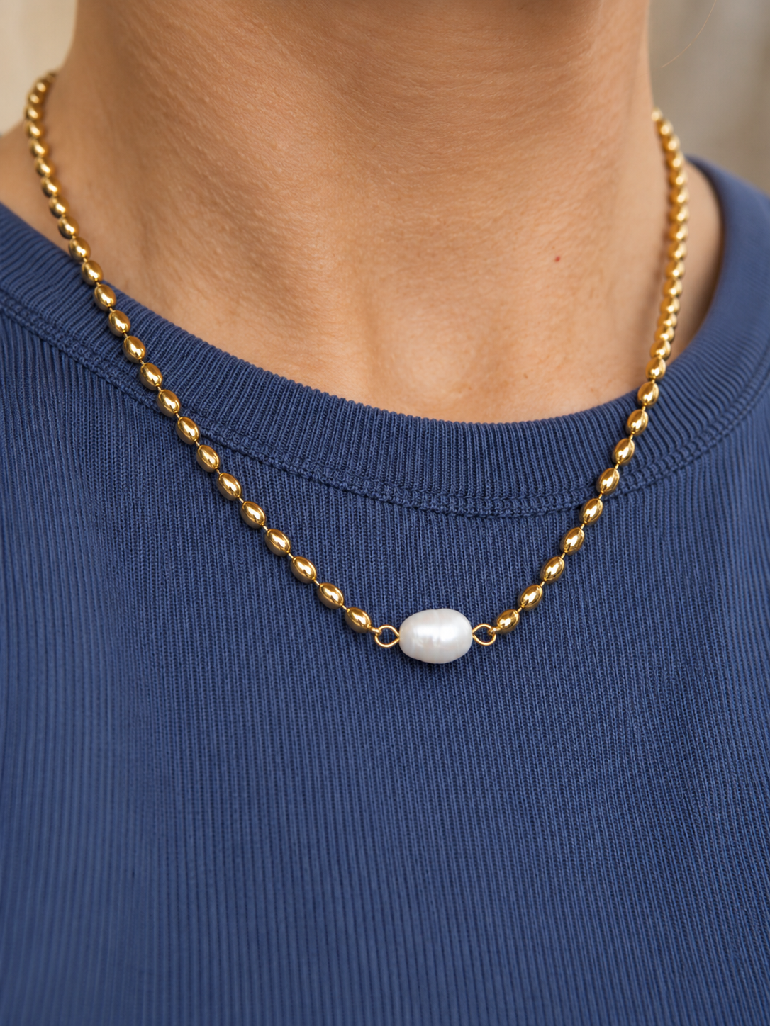 Golden Tide Pearl Necklace