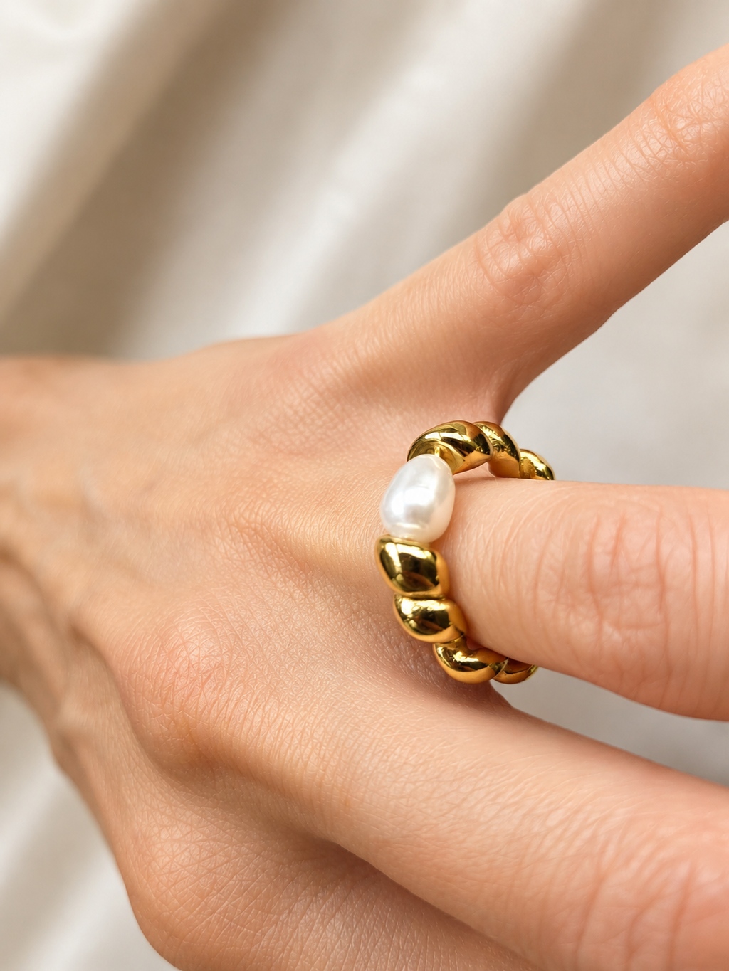 Sunlit Pearl Ring
