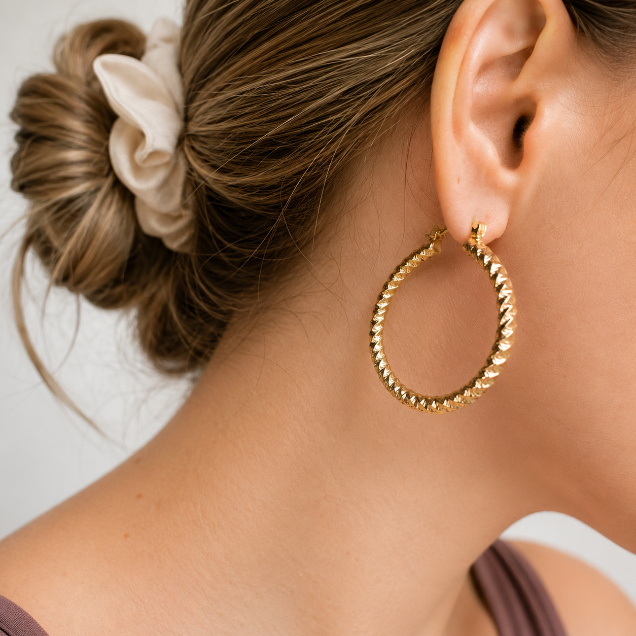 Golden Hour Twisted Hoops