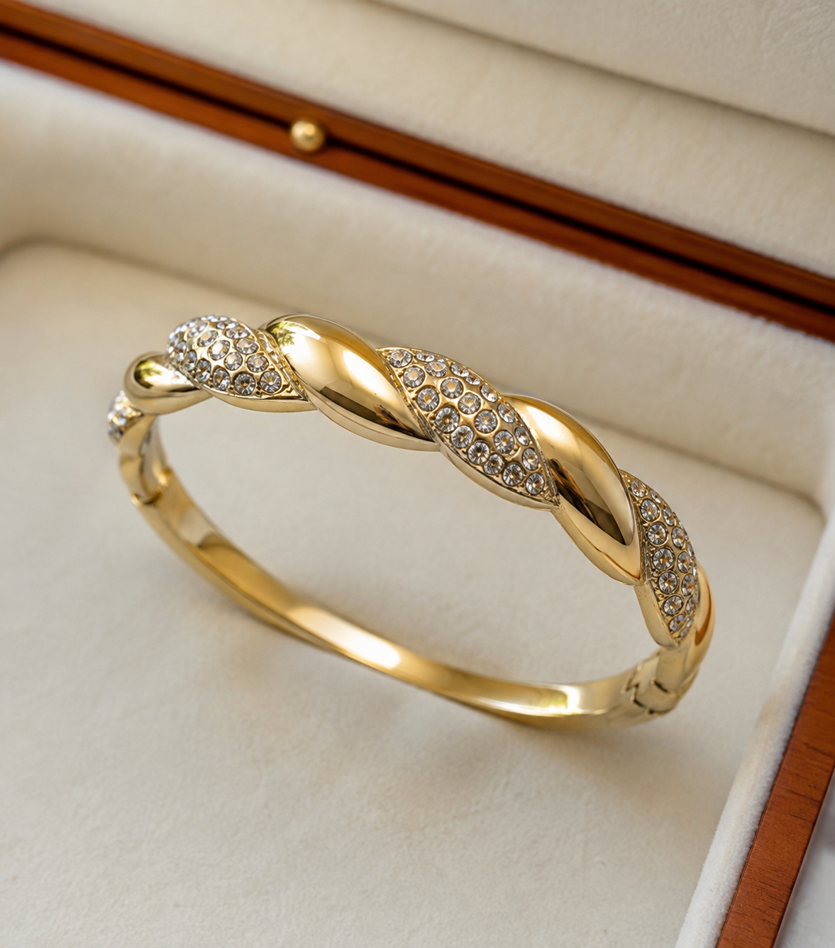 Golden Tide Crystal Bangle