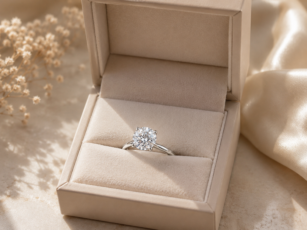 The Selah Moissanite Solitaire Ring
