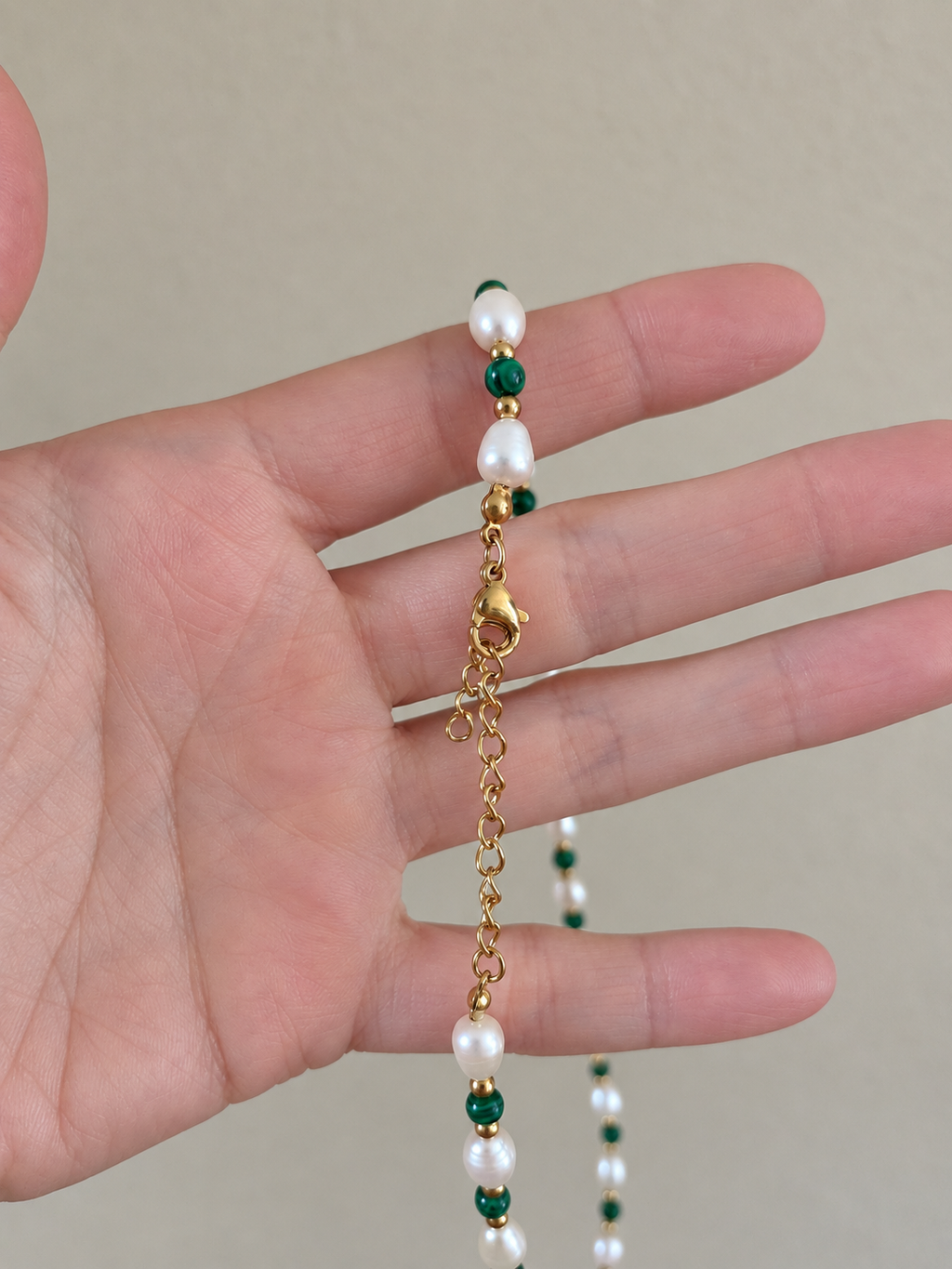 Malachite Shores Pearl Necklace