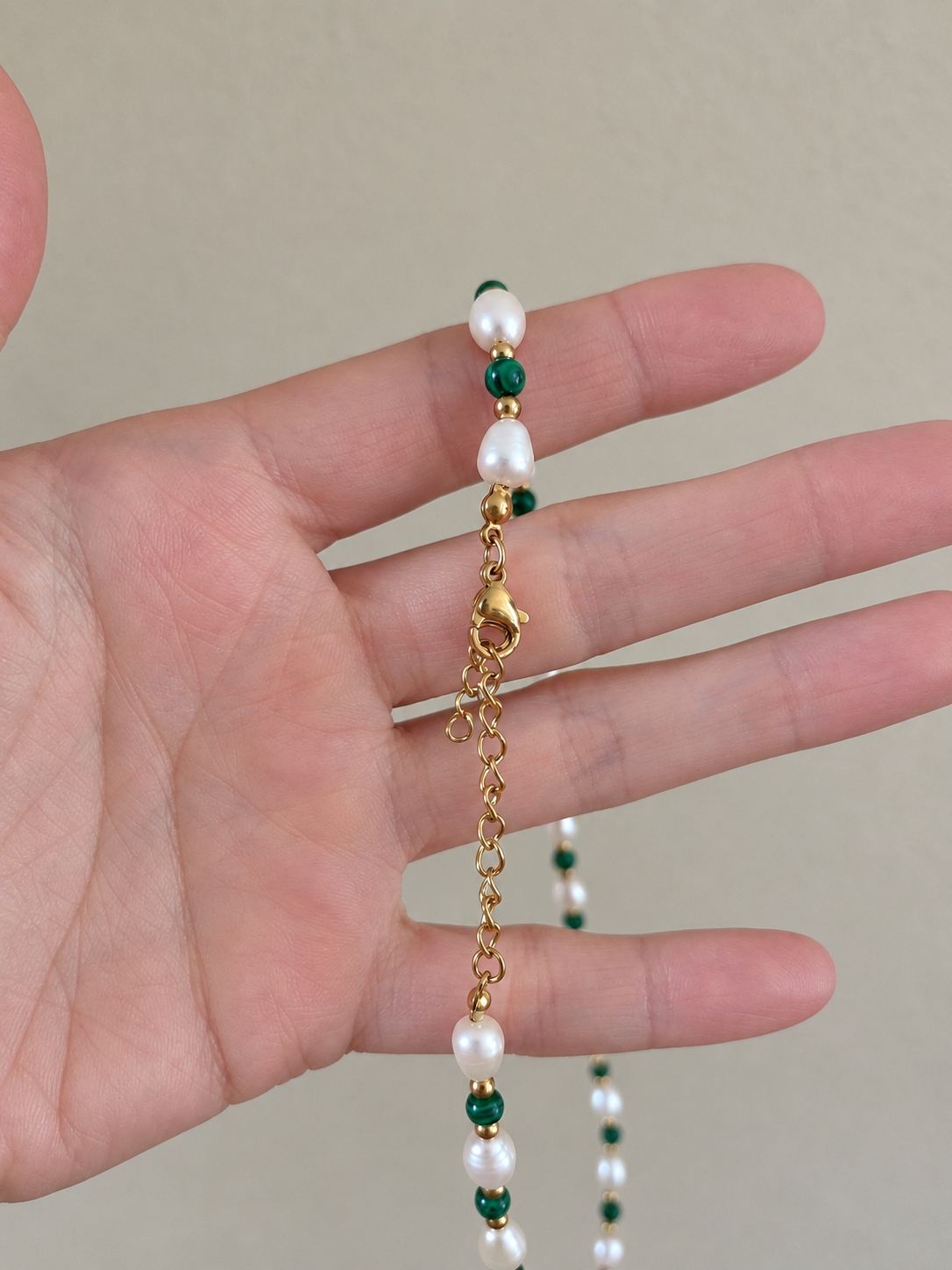 Malachite Shores Pearl Necklace