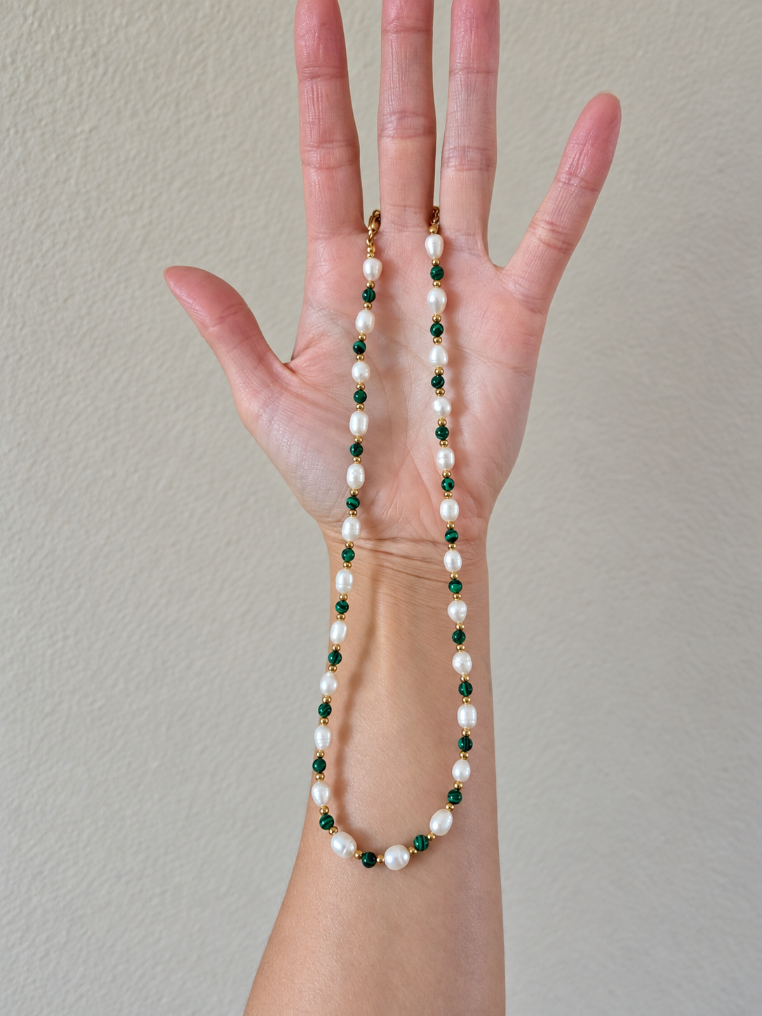 Malachite Shores Pearl Necklace