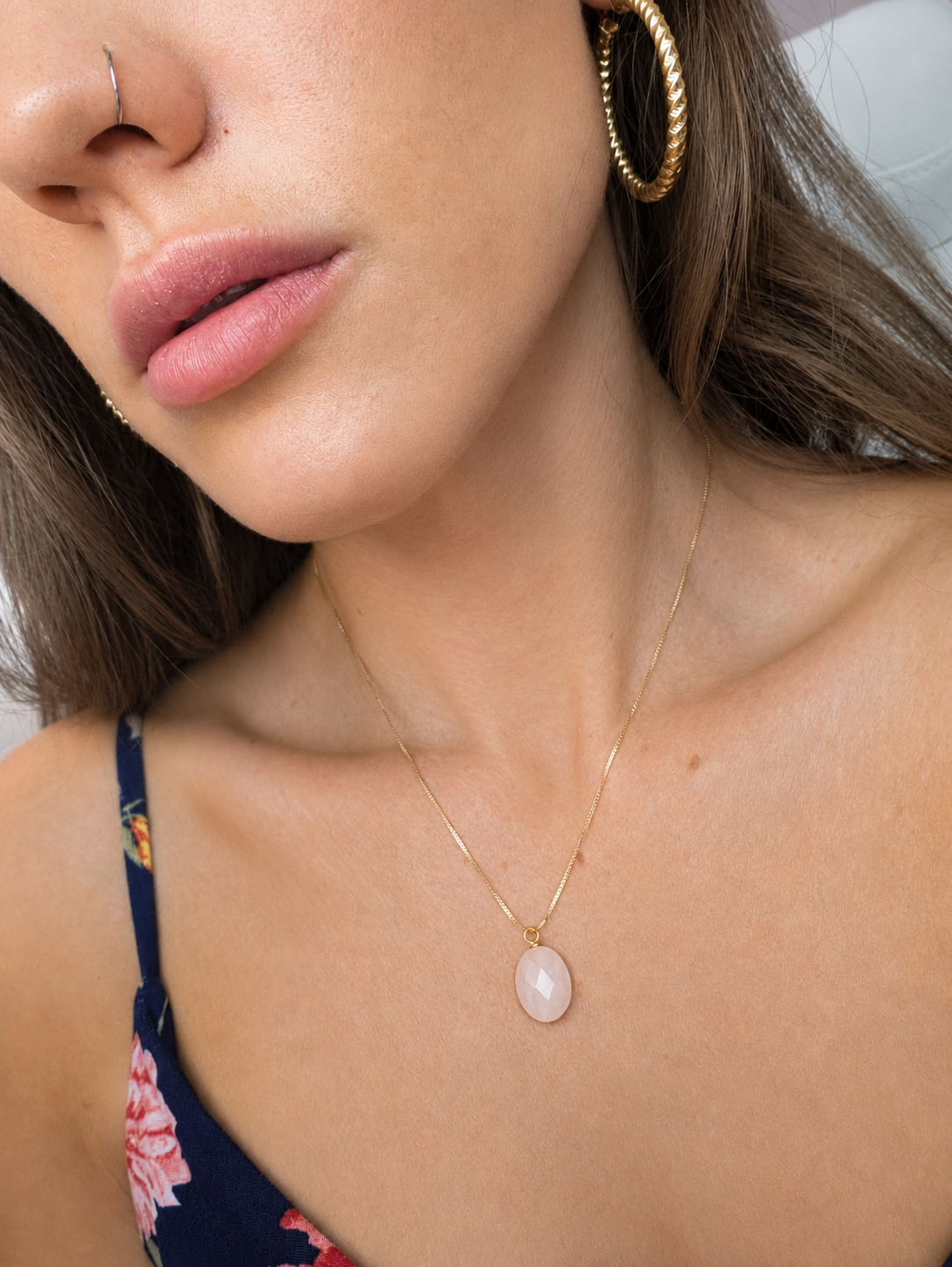 Lorraine Pink Quartz Necklace