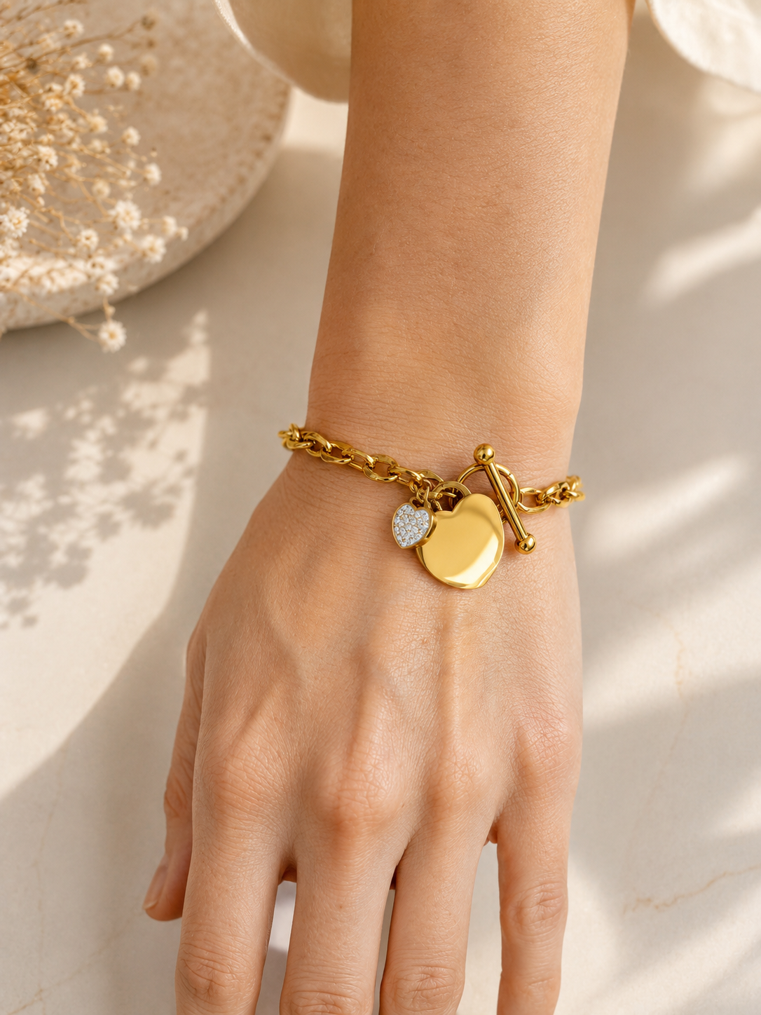 Gold Ever After Heart Bracelet
