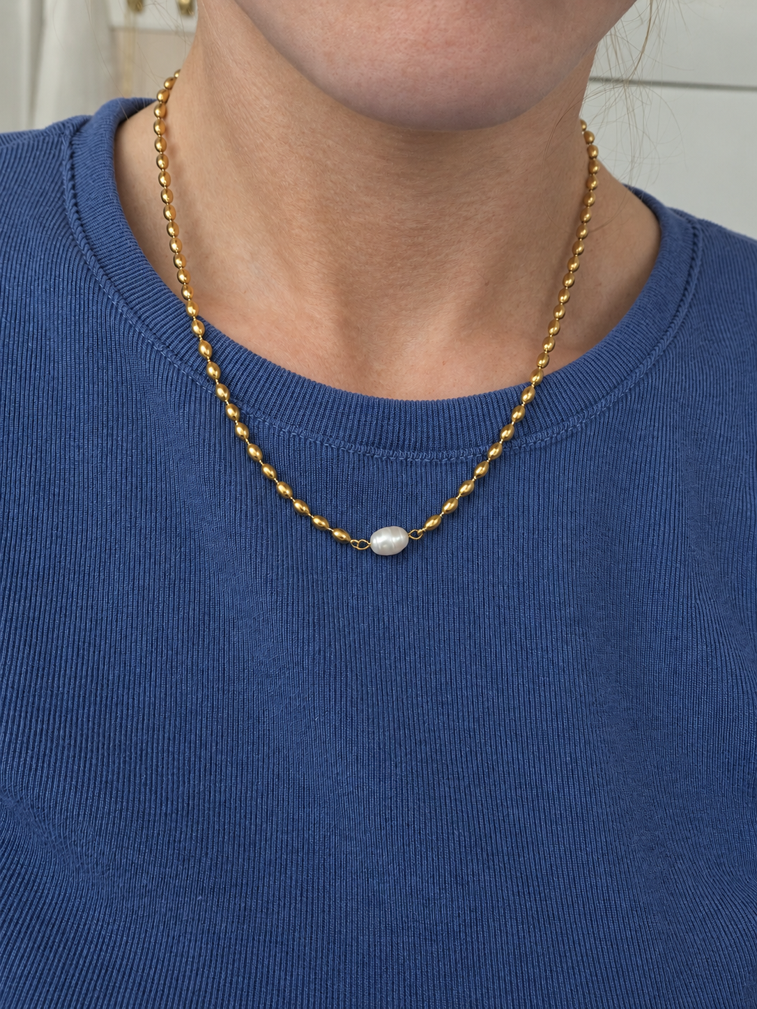 Golden Tide Pearl Necklace