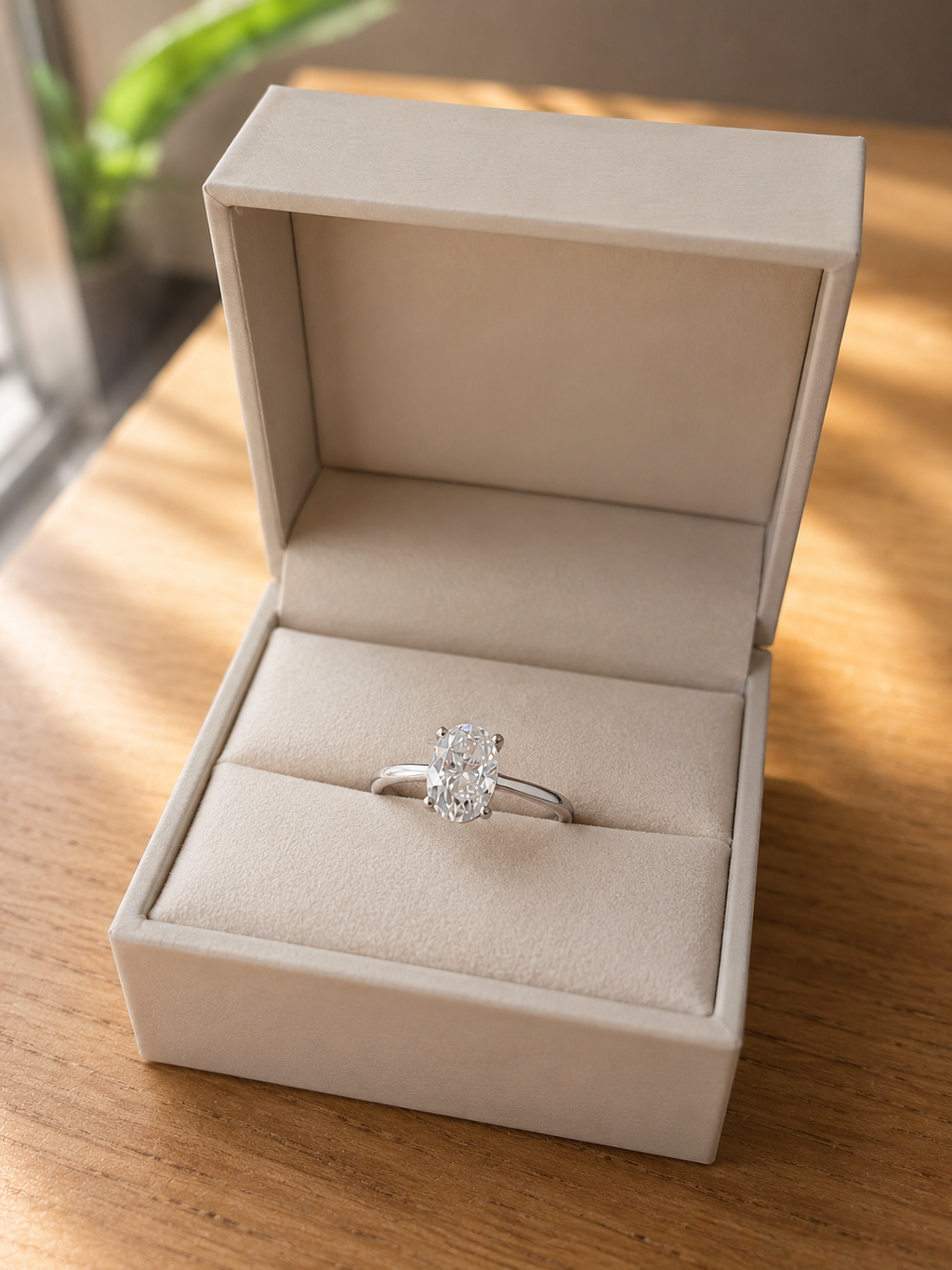 The Luna Oval Moissanite Ring