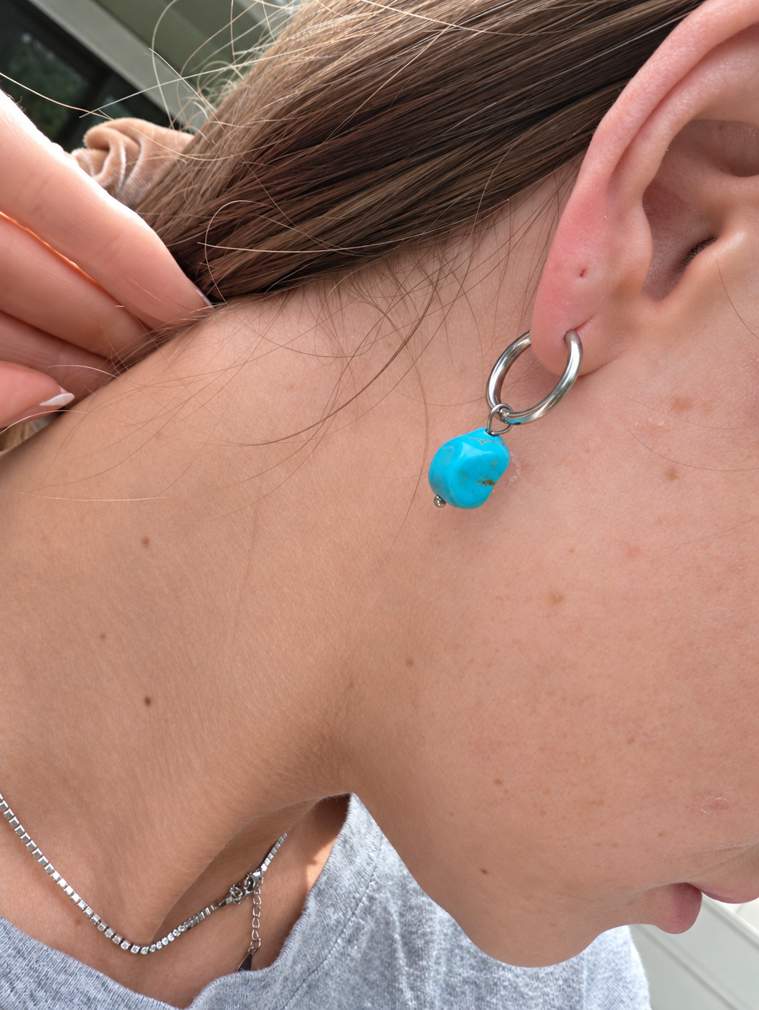 Blue Cove Turquoise Huggies