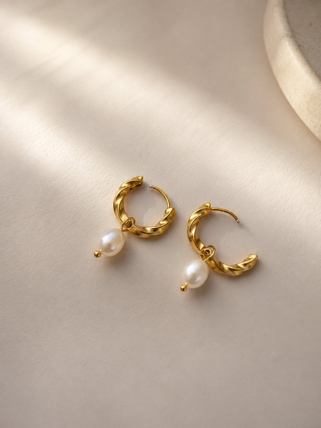 The Melody Pearl Huggie Hoops