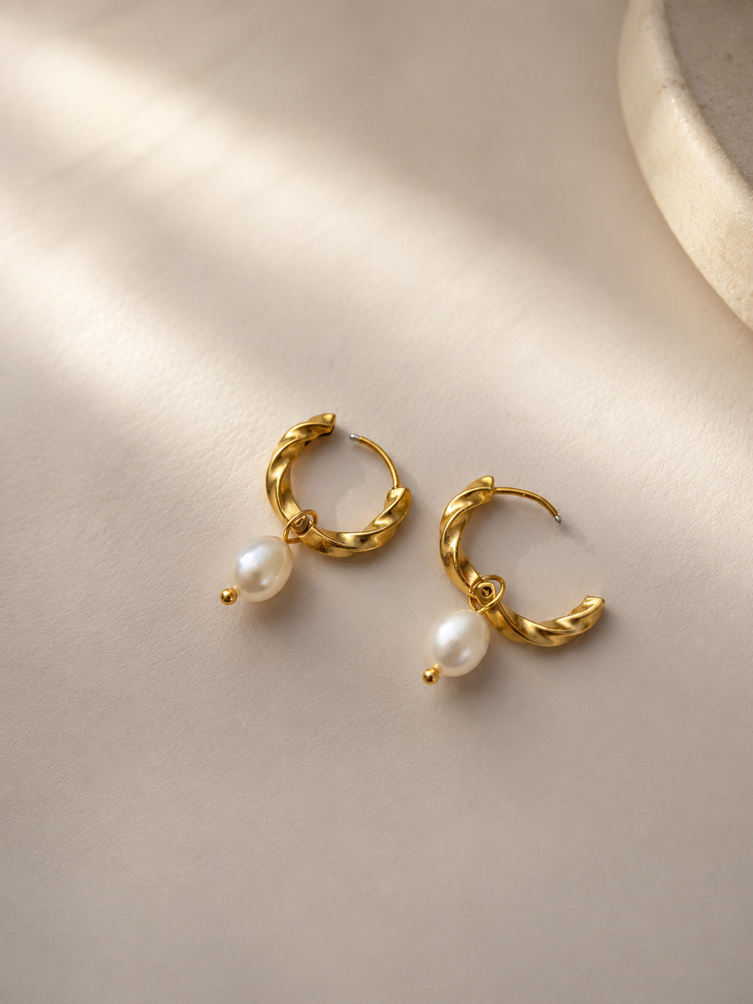 The Melody Pearl Huggie Hoops