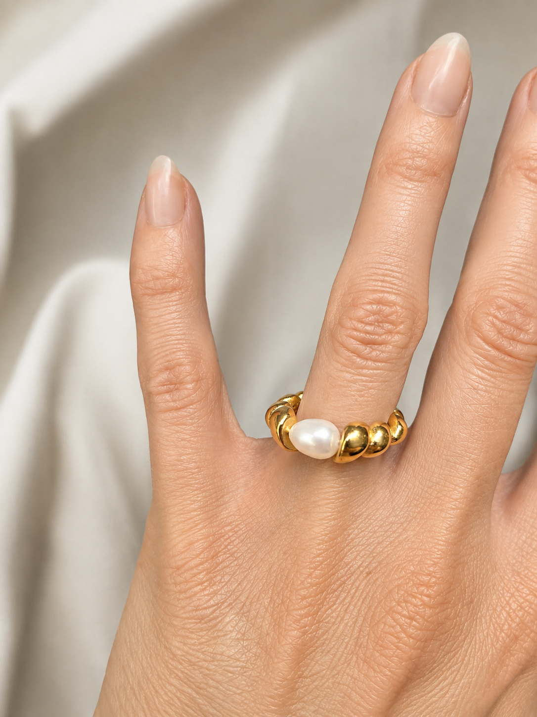 Sunlit Pearl Ring